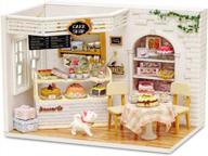 diy miniature dollhouse kit with furniture, 1:24 scale creative room wooden doll house accessories plus dust proof for kids teens adults - cake diary logo