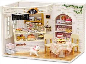img 4 attached to DIY Miniature Dollhouse Kit With Furniture, 1:24 Scale Creative Room Wooden Doll House Accessories Plus Dust Proof For Kids Teens Adults - Cake Diary