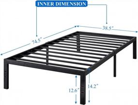 img 3 attached to VECELO 14" Twin Metal Platform Bed Frame - Strong Steel Slat Support, Simple Assembly, Box Spring Not Required