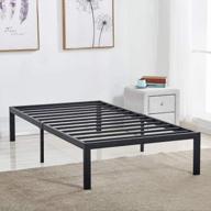 vecelo 14" twin metal platform bed frame - strong steel slat support, simple assembly, box spring not required logo