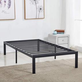 img 4 attached to VECELO 14" Twin Metal Platform Bed Frame - Strong Steel Slat Support, Simple Assembly, Box Spring Not Required