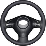 🚗 eiseng genuine leather diy stitched steering wheel cover for subaru forester 2009-2013, impreza 2008-2011, legacy 2008-2009, impreza wrx 2008-2014 - improved interior accessory logo