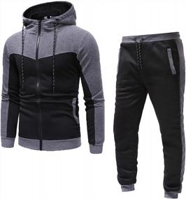 img 2 attached to Tracksuit Camouflage Sweatshirt Sweatpants Sweatsuit Men's Clothing in Active