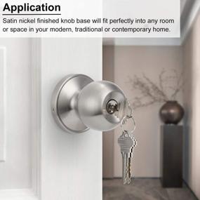 img 1 attached to Satin Nickel Finish Keyed Alike Entry Door Knobs (10 Pack) - Stainless Steel Ball Style Door Knob Set