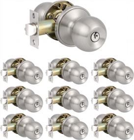 img 4 attached to Satin Nickel Finish Keyed Alike Entry Door Knobs (10 Pack) - Stainless Steel Ball Style Door Knob Set