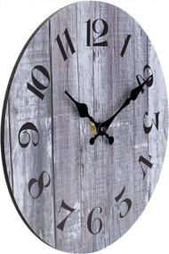 img 2 attached to Деревянные настенные часы в деревенском тосканском стиле со винтажными арабскими цифрами - декоративные круглые часы (12 дюймов)