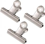 coideal large metal hinge clips - 20 pack 2 inch silver bull binder paper clip clamp for office pictures photos, kitchen food bags (51mm) logo