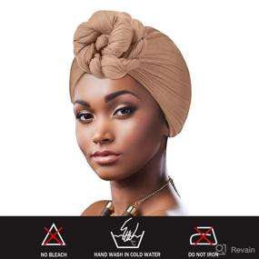 img 1 attached to 🧣 African Turban Scarves for Hair Care: Stretch Pieces