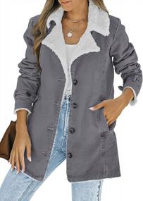 img 4 attached to Stay Warm In Style With The Sidefeel Women'S Denim Faux Fur Long Sleeve Coat!