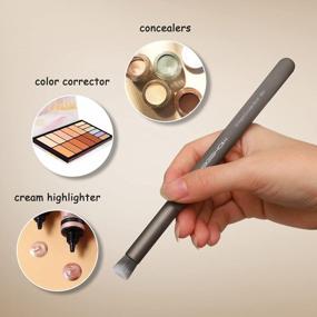 img 2 attached to Angled Concealer Brush, EIGSHOW Concealer Brush Under Eye For Covering Sun Spots, Acne, Blemishes, Small Concealer Brush Perfect For Concealers, Color Corrector, Cream Highlighter
