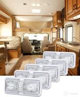 pack of 5 natural white 4000-4500k led ceiling double dome lights with on/off switch - interior lighting for car, rv, trailer, camping, and boat | lenkrad rv interior lights 12v logo