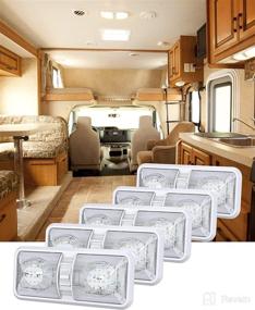 img 4 attached to Pack of 5 Natural White 4000-4500K LED Ceiling Double Dome Lights with ON/Off Switch - Interior Lighting for Car, RV, Trailer, Camping, and Boat | LENKRAD RV Interior Lights 12V