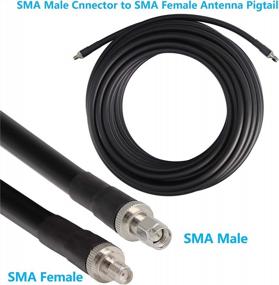 img 1 attached to GEMEK 50-футовый коаксиальный удлинительный кабель с низкими потерями (50 Ом), разъем SMA «папа» к разъему SMA «мама», коаксиальные кабели из чистой меди — удлинитель антенного провода для использования в сетях 3G/4G/5G/LTE/ADS-B/Ham/GPS/WiFi/RF Radio (Не для ТВ)