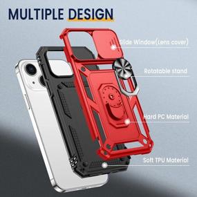 img 2 attached to IPhone 14 Plus 6.7 Inch Case 2022 - Goton Military Grade Heavy Duty Protective With Slide Camera Cover, 360°Kickstand Ring & Magnetic Car Holder