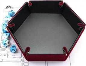 img 1 attached to Red Velvet Rolling Dice Folding Hexagon Tray - Perfect For DND Games & Candy Holder Storage