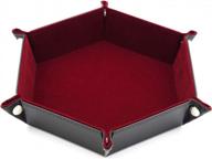 red velvet rolling dice folding hexagon tray - perfect for dnd games & candy holder storage логотип