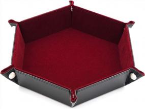 img 4 attached to Red Velvet Rolling Dice Folding Hexagon Tray - Perfect For DND Games & Candy Holder Storage