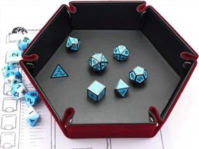 img 2 attached to Red Velvet Rolling Dice Folding Hexagon Tray - Perfect For DND Games & Candy Holder Storage