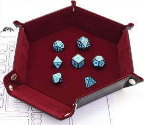 img 3 attached to Red Velvet Rolling Dice Folding Hexagon Tray - Perfect For DND Games & Candy Holder Storage