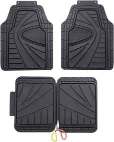 img 3 attached to 🚗 CAR-GRAND Universal Fit Heavy Duty All Weather Waterproof Rubber Car Floor Mats: Front & Rear 4-Piece Set - Protect Your Car's Floors with Confidence!