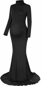 img 3 attached to Elegant Molliya Maternity Long Dress: Slim Fit Maxi Dresses For Photoshoot & Baby Shower