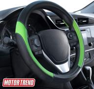 motor trend sportdrive faux leather steering wheel cover interior accessories logo