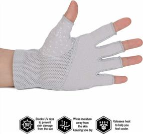 img 3 attached to Stay Protected And Fashionable With Flammi Women'S Fingerless Sun Gloves With Non-Skid Design And UV Protection For Driving And Outdoor Activities