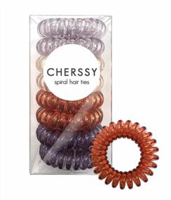 img 4 attached to Cherssy 8 Pack No Crease Spiral Hair Ties - Clear Elastic Holders For Women And Girls