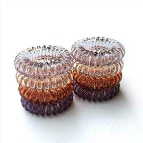 img 1 attached to Cherssy 8 Pack No Crease Spiral Hair Ties - Clear Elastic Holders For Women And Girls