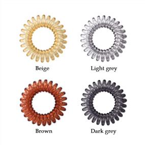 img 2 attached to Cherssy 8 Pack No Crease Spiral Hair Ties - Clear Elastic Holders For Women And Girls