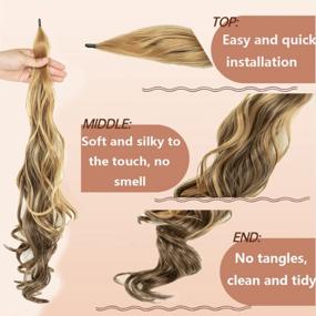 img 2 attached to ShowCoco 32Inch Flexible Wrap Around PonyTail Hair Extension Long Curly Synthetic Ponytail Wavy Pretty Hair Ponytails Hairpieces For Women Daily Use(32Inch,P4/27)