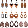 get the ethnic look with udalyn's 9-pair wooden dangle earrings for women logo