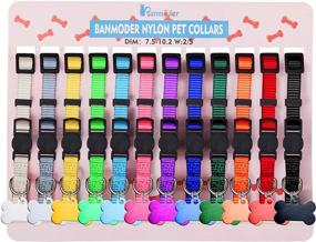 img 1 attached to 🐶 BANMODER 12 Puppy Collars: Whelping Nylon Breakaway Collars with ID Tags - Vibrant Litter Puppy Identification Collars