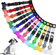 🐶 banmoder 12 puppy collars: whelping nylon breakaway collars with id tags - vibrant litter puppy identification collars logo