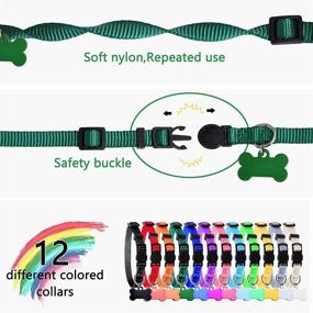 img 3 attached to 🐶 BANMODER 12 Puppy Collars: Whelping Nylon Breakaway Collars with ID Tags - Vibrant Litter Puppy Identification Collars