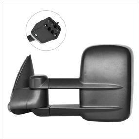 img 1 attached to 🔌 Power Heated Towing Mirrors Replacement for 1999-2002 SILVERADO SIERRA, W/O Signal, Black (Pair Set) by Perfit Zone