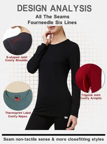 img 1 attached to Women'S 100% Merino Wool Thermal Base Layer Tops Long Sleeve Tee Shirt Crew Neck
