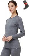 women's 100% merino wool thermal base layer tops long sleeve tee shirt crew neck логотип