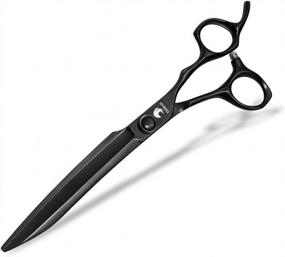 img 4 attached to Professional Pet Grooming Scissors For Dogs And Cats - 7/8 Inch Straight/Curved Shears For Hair Cutting - Perfect For Pet Grooming - B-8 Inch Straight Scissor Curved Shears