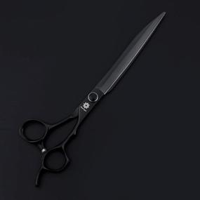 img 3 attached to Professional Pet Grooming Scissors For Dogs And Cats - 7/8 Inch Straight/Curved Shears For Hair Cutting - Perfect For Pet Grooming - B-8 Inch Straight Scissor Curved Shears