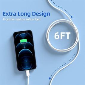 img 3 attached to [MFi Certified] iPhone Charger 3Pack 6FT Lightning Cable - Fast Charging and Long iPhone Charger Cord - Compatible with iPhone 13 12 11 Pro Max XR XS X 8 7 6 Plus SE iPad and More