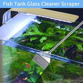 img 1 attached to 🐠 SEAOURA Glass Aquarium Algae Scraper - Fish Tank Cleaner, Cleaning Tools with 10 Blades, 25.6" Stainless Steel Long Handle Algae Remover Razor for Fish Plant Reef Tank