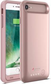 img 4 attached to Battery Case For Apple IPhone SE(2022)/SE(2020)/8/7/6S/6 - Slim Protective Cover With 2-In-1 Built In Extended Charging Back Up Power Bank (4.7 Inch) BX170 - Rose Gold
