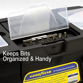 img 3 attached to 🔧 Goodyear 13-Inch Small Tool Box: Lightweight Plastic Organizer with Handle for Easy Portability and Removable Inner Tray - Mini Toolbox for Convenient Storage