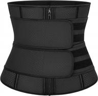 slimbelle workout waist trainer with zipper - neoprene sauna belt for high compression sweat and weight loss body shaping logo