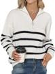 lanisen women's striped sweater half zip long sleeve v neck knitted pullover sweaters tops fall winter 2022 1 logo