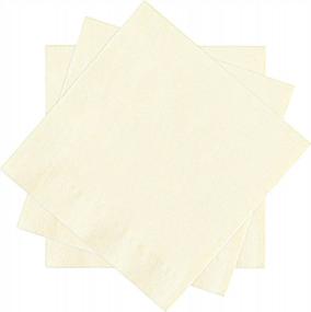 img 4 attached to CUSINIUM 250-Pack Creme Ivory 2-слойные бумажные коктейльные салфетки - одноразовые и привлекательный дизайн с идеальным размером 10 "X 10" (в развернутом виде)