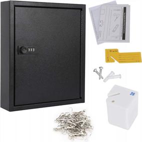 img 1 attached to KYODOLED 60 Key Locking Key Cabinet With Combination Code, Wall Mount Key Management System, Key Labels, Key Tags, And Hooks - Ideal For Key Storage And Organization (Black)