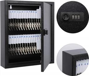 img 3 attached to KYODOLED 60 Key Locking Key Cabinet With Combination Code, Wall Mount Key Management System, Key Labels, Key Tags, And Hooks - Ideal For Key Storage And Organization (Black)
