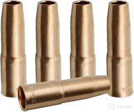 🔧 weldingcity 5-pack gas nozzle 22-50 1/2" for lincoln magnum 200-250 and tweco professional #2 mig welding guns: enhanced efficiency and compatibility логотип